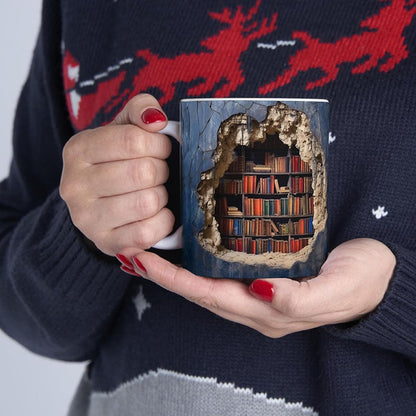 3D Bookshelves Hole In A Wall Mug