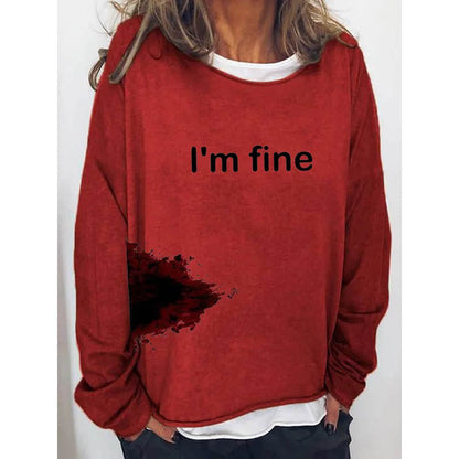 Women's Funny Bloodstained Halloween Long Sleeve Tee