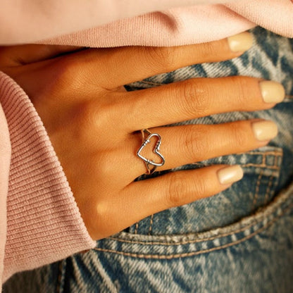 Sterling Silver Heart Wire Ring