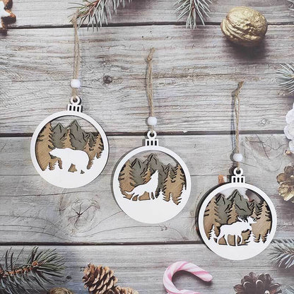 Christmas Tree Pendants Craft Wooden Ornaments