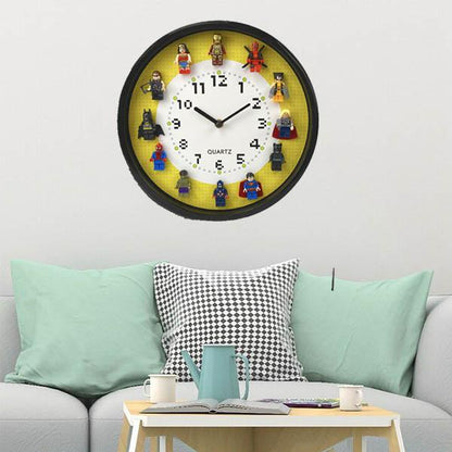 Wall Clock Including 12 Superheroes