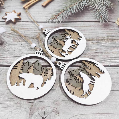 Christmas Tree Pendants Craft Wooden Ornaments