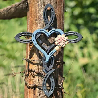 Natural Horseshoe Cross With Heart