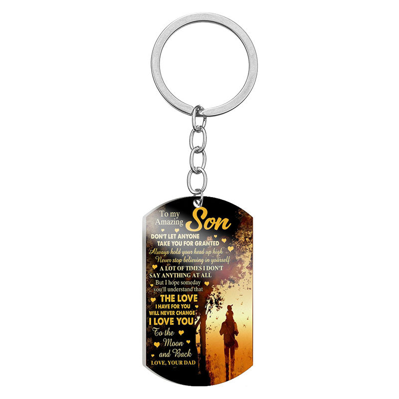 Dad To Son - The Love I Have For You Will Never Chage - Multi Colors Personalized Keychain - A886