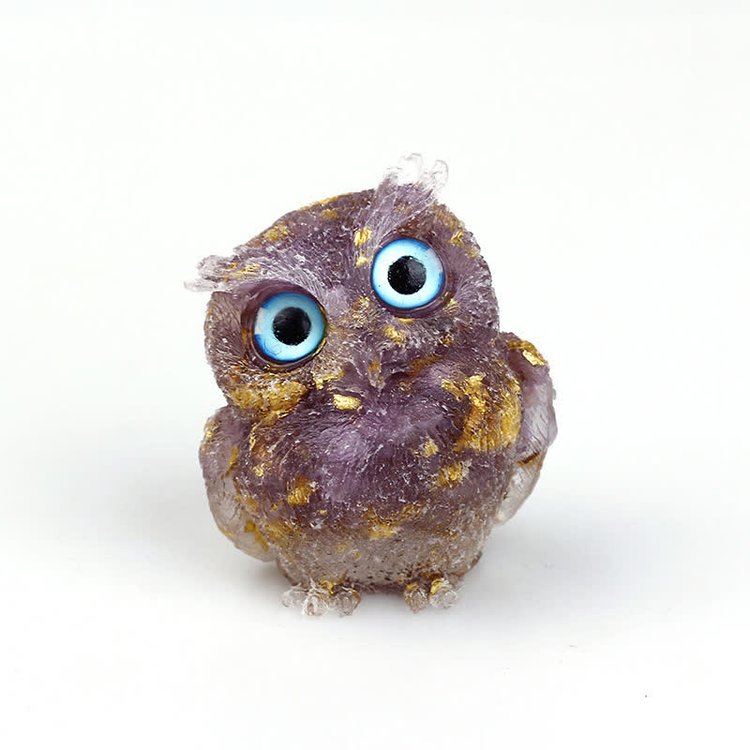 Handmade Natural Crystal Gemstone Owl