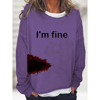 Women's Funny Bloodstained Halloween Long Sleeve Tee