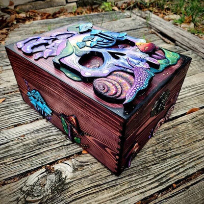 Skull and Nature Hidden Key Box