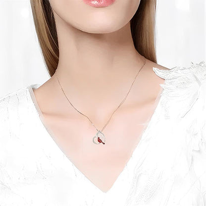 Cardinal Heart Pendant Necklace