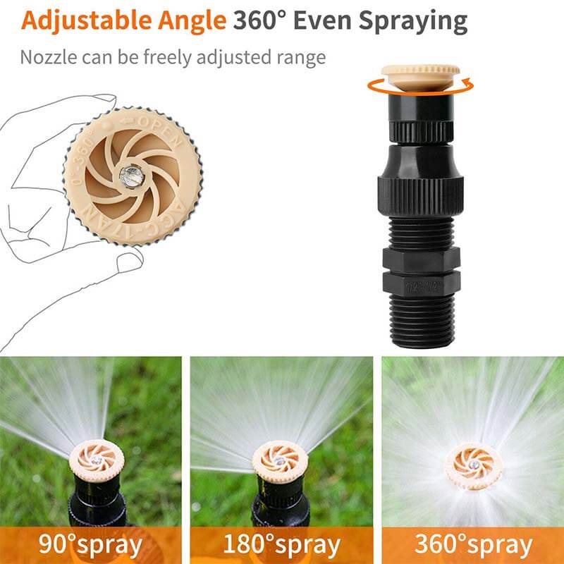 360° Rotation Auto Irrigation System Garden Lawn Sprinkler Patio,Coverage Diameter 65ft