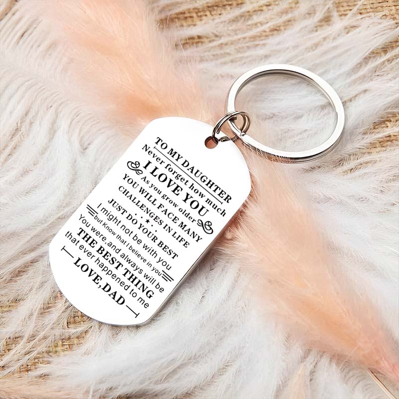 Dad To Daughter - Just Do Your Best - Inspirational Keychain