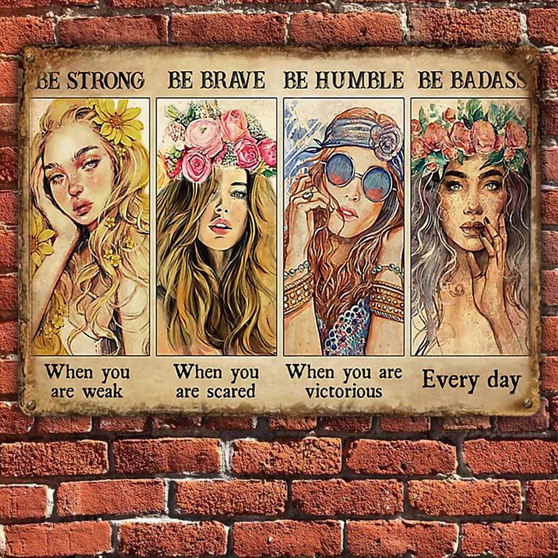 Vintage Metal Tin Sign, The Women Encourage And Inspire Board, Wall Decoration, Cafe Decoration