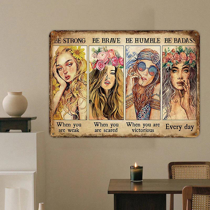 Vintage Metal Tin Sign, The Women Encourage And Inspire Board, Wall Decoration, Cafe Decoration