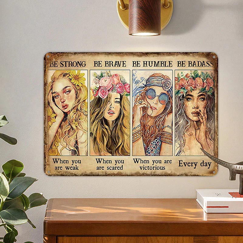 Vintage Metal Tin Sign, The Women Encourage And Inspire Board, Wall Decoration, Cafe Decoration