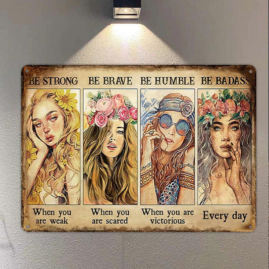 Vintage Metal Tin Sign, The Women Encourage And Inspire Board, Wall Decoration, Cafe Decoration