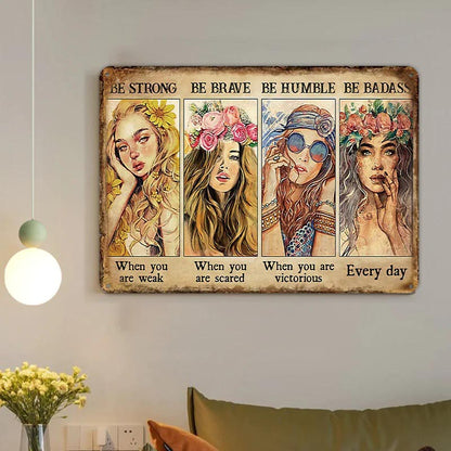 Vintage Metal Tin Sign, The Women Encourage And Inspire Board, Wall Decoration, Cafe Decoration