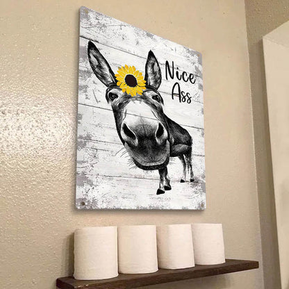 Funny Donkey Sunflower Metal Sign Farmhouse Bathroom Unique Gifts For Home Vintage Farm Animal Design