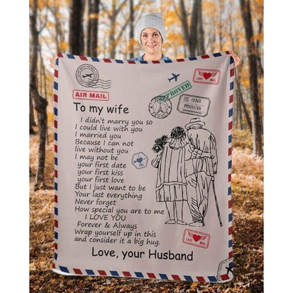 To My Wife - From Husband - A326 - Premium Blanket