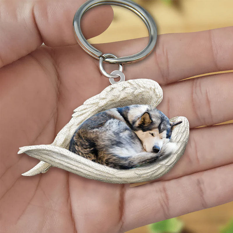 Sleeping Angel Acrylic Keychain Alaskan Malamute SA022