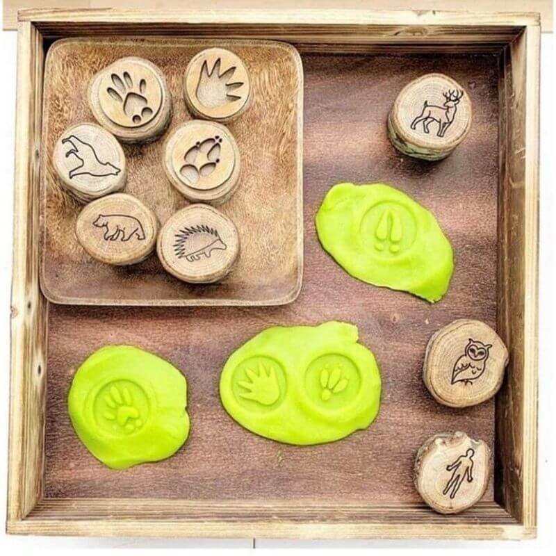 9 Pieces Animal Tracks Playdoh Stamps