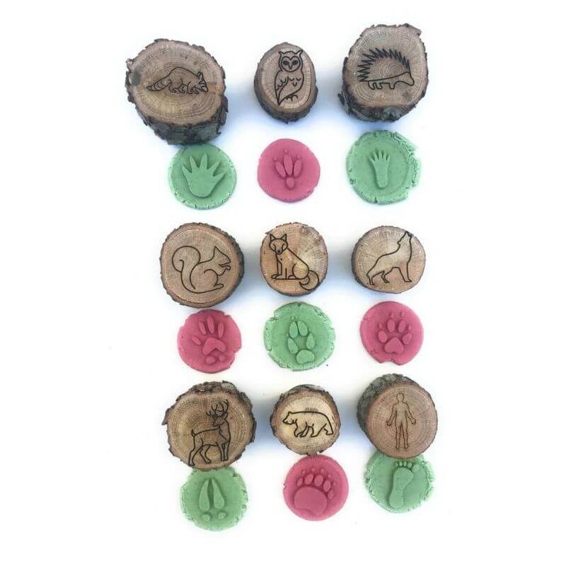 9 Pieces Animal Tracks Playdoh Stamps