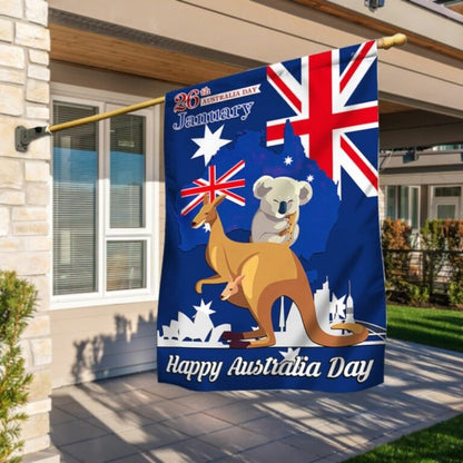 Happy Australia Day 26th January Flag