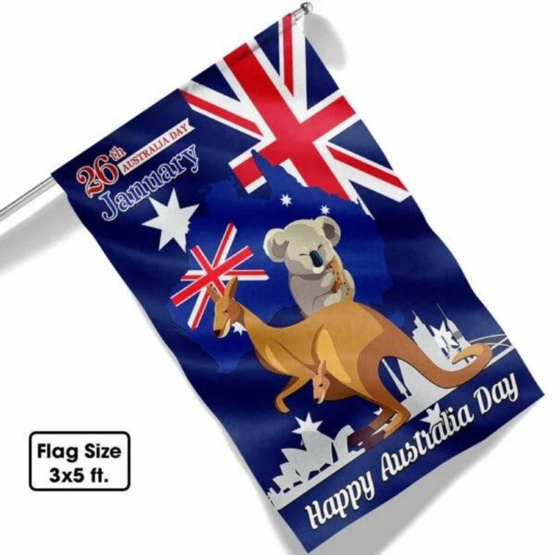 Happy Australia Day 26th January Flag