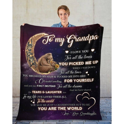 To My Grandpa - From Granddaughter - A320 - Premium Blanket