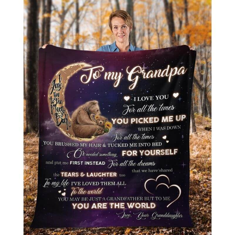 To My Grandpa - From Granddaughter - A320 - Premium Blanket