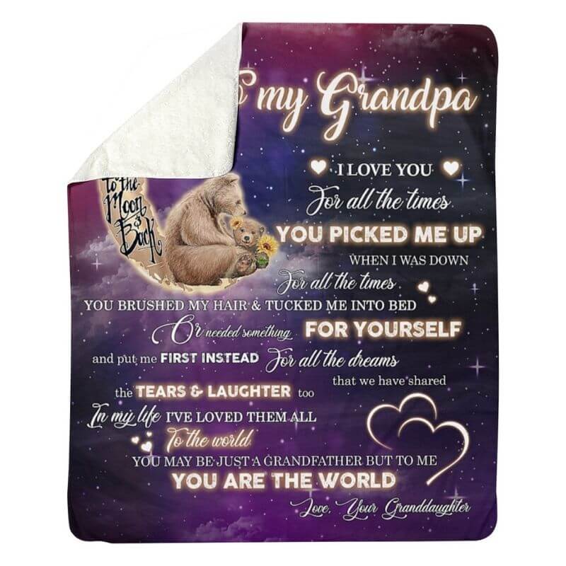 To My Grandpa - From Granddaughter - A320 - Premium Blanket