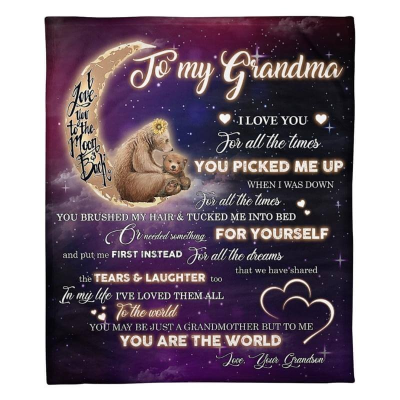 To My Grandma - From Grandson - A320 - Premium Blanket