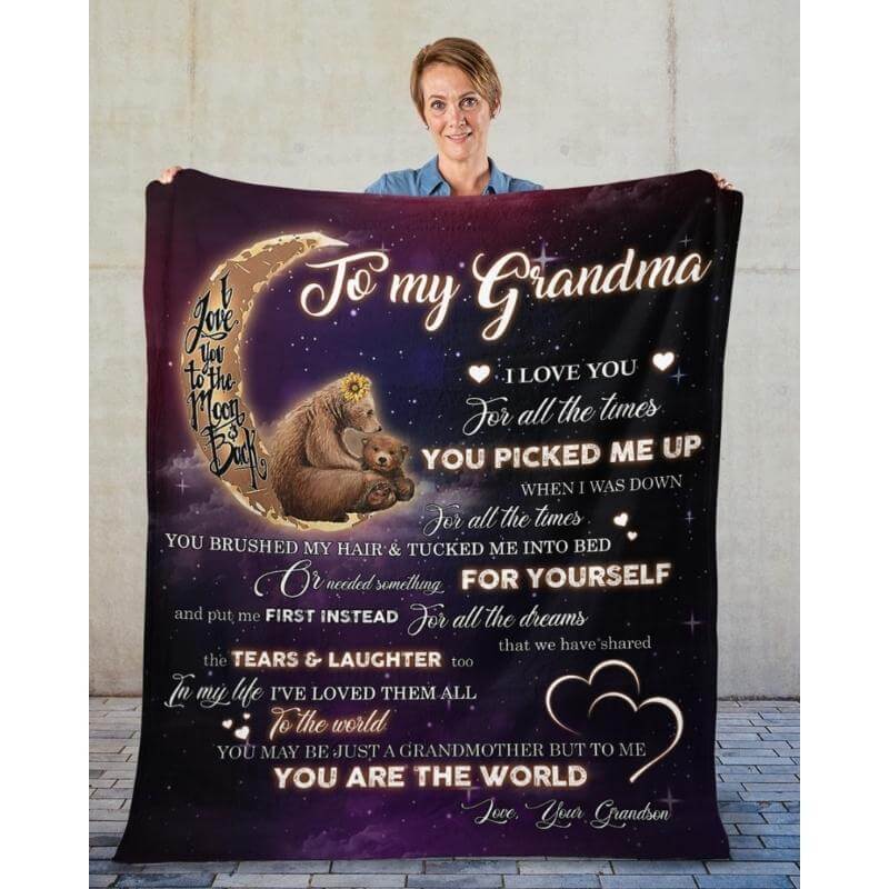 To My Grandma - From Grandson - A320 - Premium Blanket