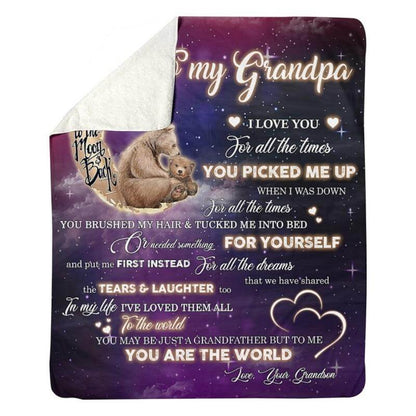 To My Grandpa - From Grandson - A320 - Premium Blanket