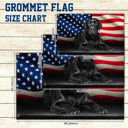 Black Labrador Retriever American Grommet Flag