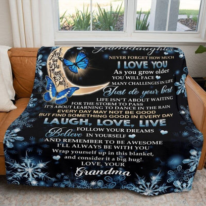 To My Granddaughter - From Grandma - F018 - Fleece Blanket