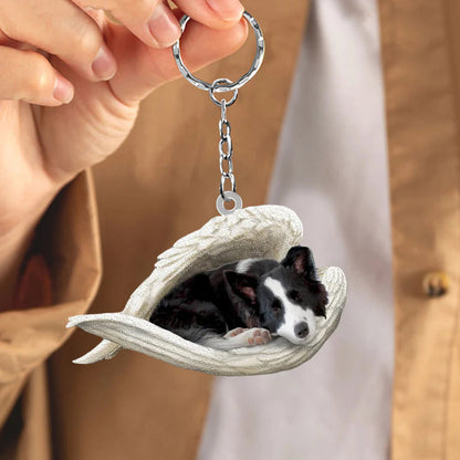 Sleeping Angel Acrylic Keychain Border Collie SA034