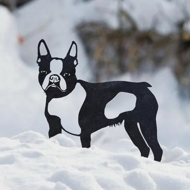 Boston Terrier Metal Silhouette