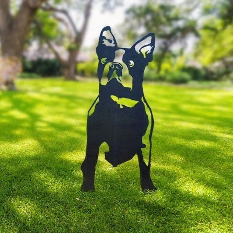 Boston Terrier Metal Silhouette