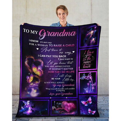 To My Grandma - From Grandson - A315 - Premium Blanket