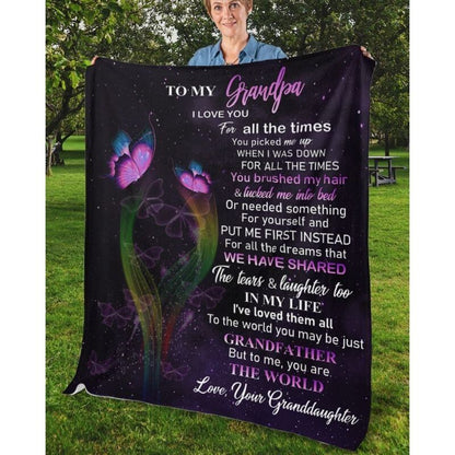 To My Grandpa - From Granddaughter - A319 - Premium Blanket