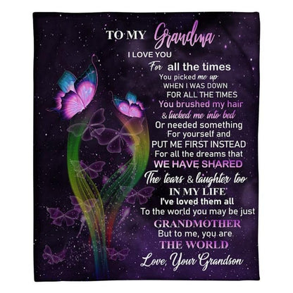 To My Grandma - From Grandson - A319 - Premium Blanket