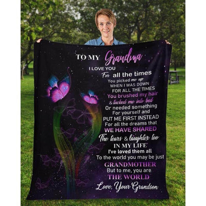 To My Grandma - From Grandson - A319 - Premium Blanket