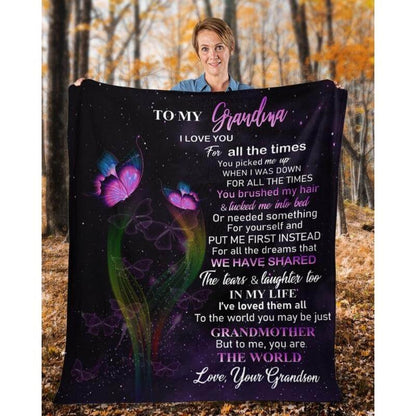 To My Grandma - From Grandson - A319 - Premium Blanket