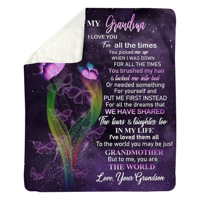 To My Grandma - From Grandson - A319 - Premium Blanket