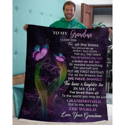 To My Grandma - From Grandson - A319 - Premium Blanket