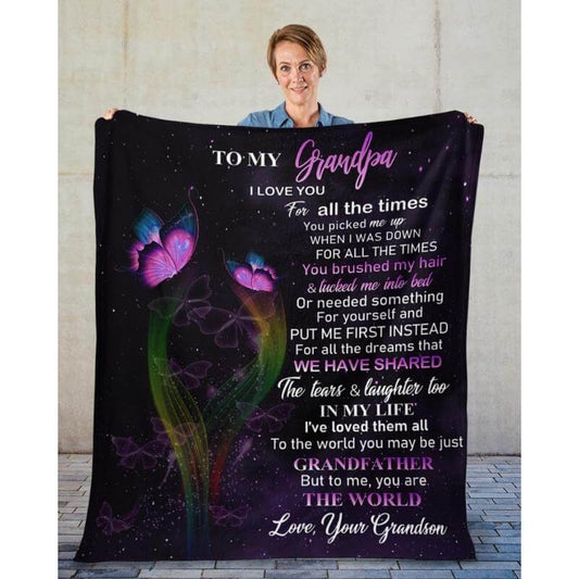 To My Grandpa - From Grandson - A319 - Premium Blanket