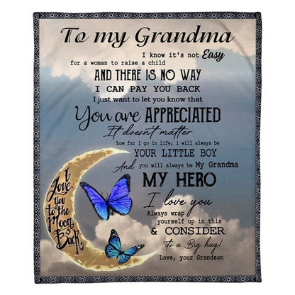 To My Grandma - From Grandson - A314 - Premium Blanket