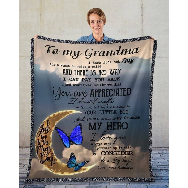 To My Grandma - From Grandson - A314 - Premium Blanket