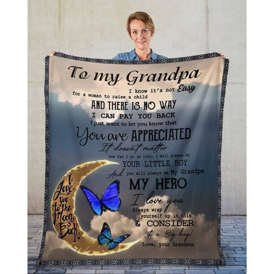 To My Grandpa - From Grandson - A314 - Premium Blanket