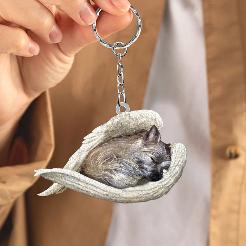 Sleeping Angel Acrylic Keychain Cairn Terrier SA040