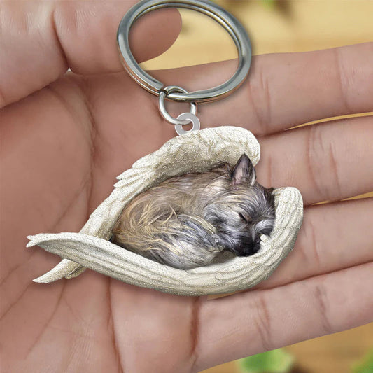 Sleeping Angel Acrylic Keychain Cairn Terrier SA040